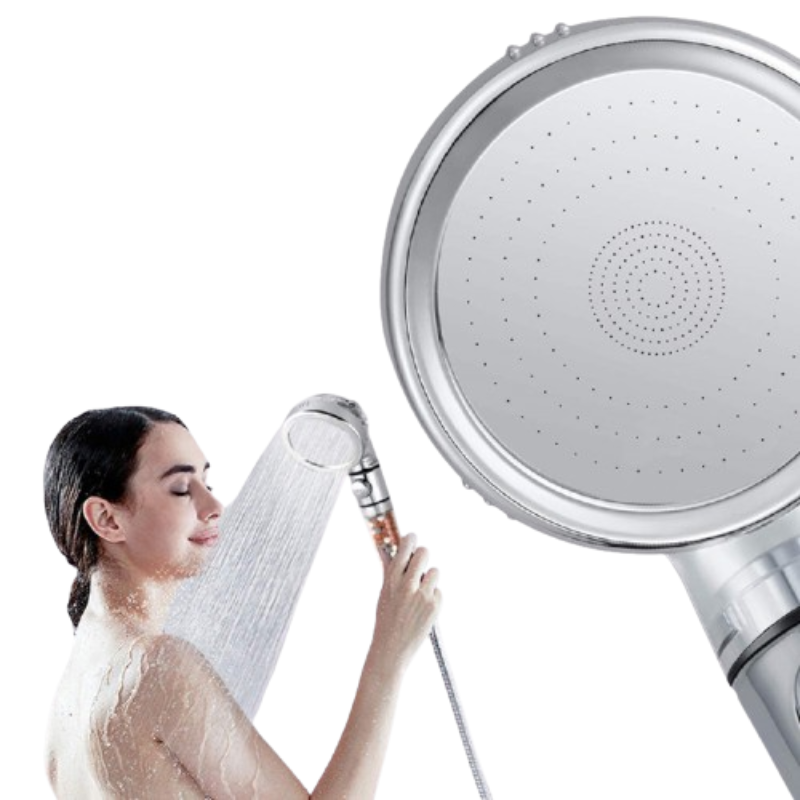 pommeau de douche anti calcaire avec interrupteur trois modes révolutionnaire à perle-Luminogreen