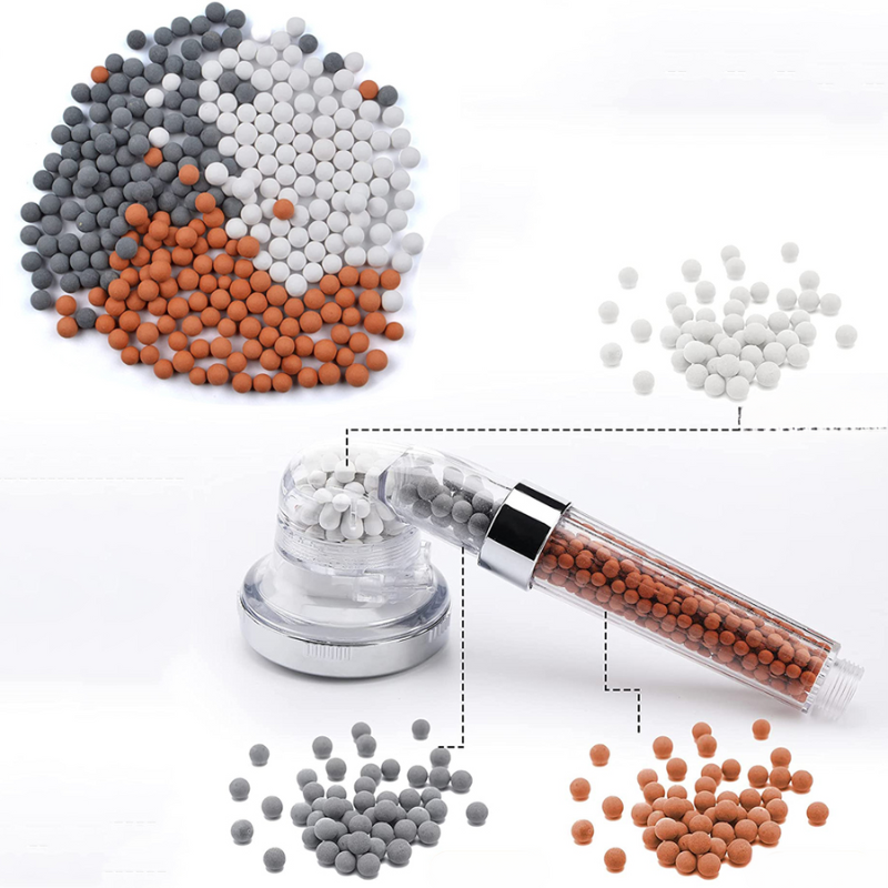 2 paquets boules de remplissage pour pommeau de douche anti calcaire avec interrupteur trois modes révolutionnaire à perle
