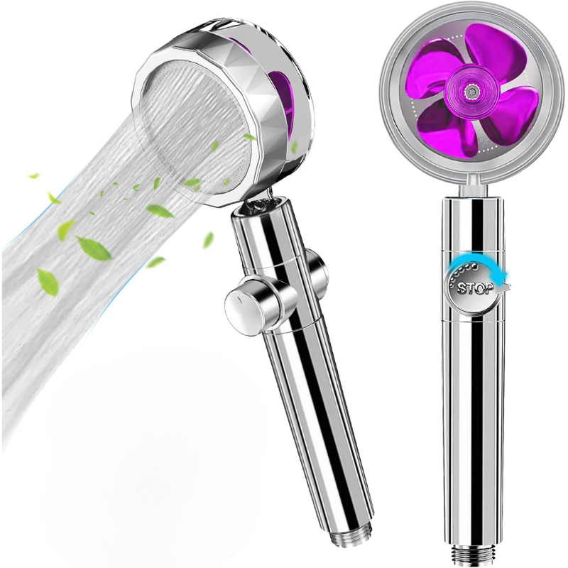 Pommeau de douche anti calcaire à ventilateur turbo haute pression-Luminogreen