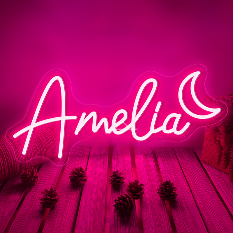 Neon led personnalisé logo ou prénom rose, chambre à coucher, tendance ,vintage -Luminogreen