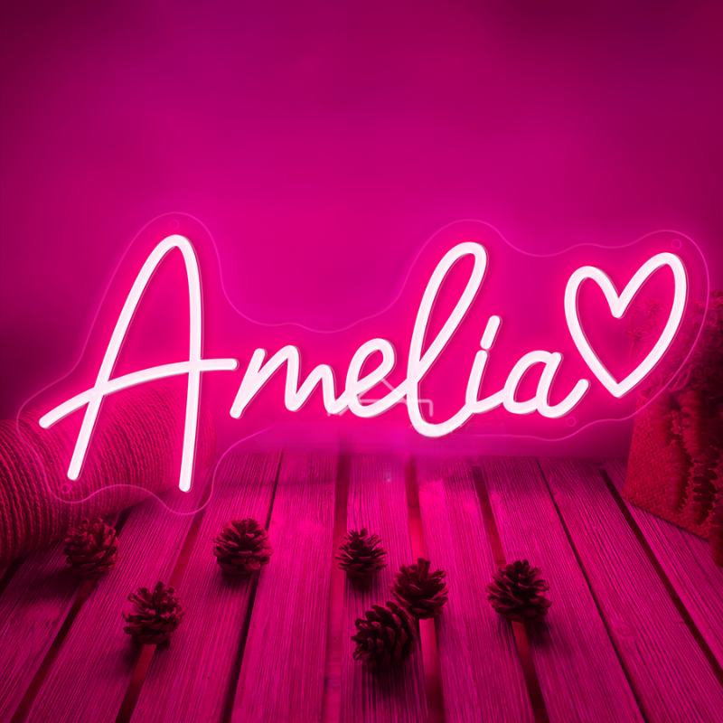Neon led personnalisé logo ou prénom rose, chambre à coucher, tendance ,vintage -Luminogreen