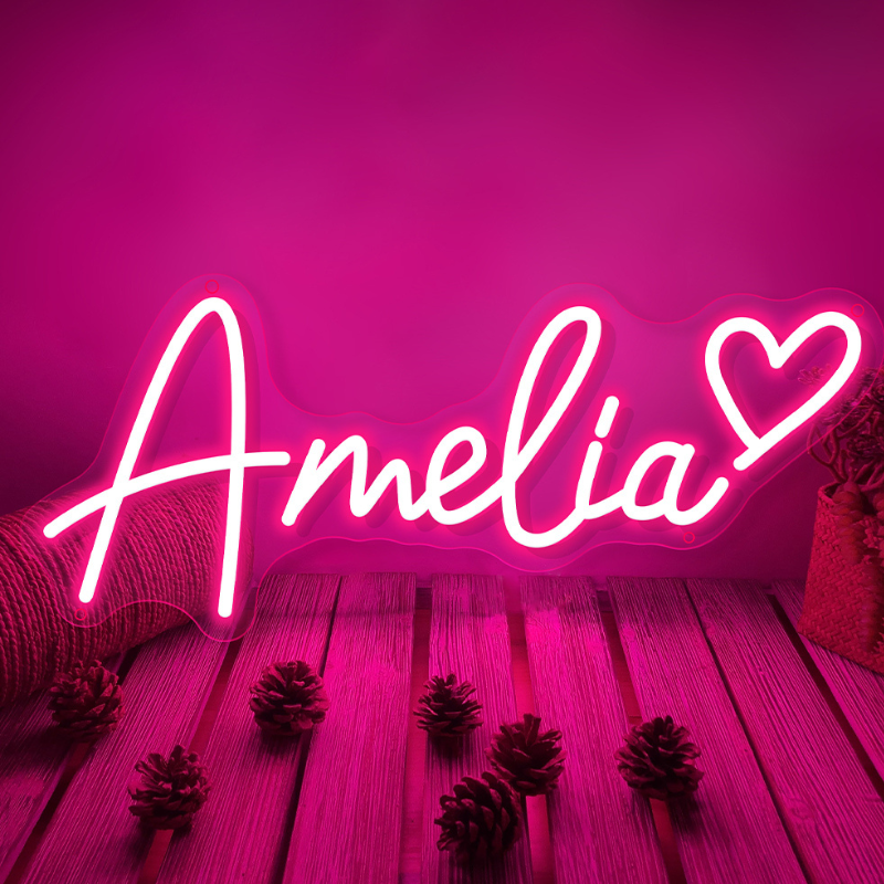 Neon led personnalisé logo ou prénom rose, chambre à coucher, tendance ,vintage -Luminogreen