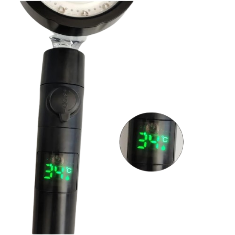 pommeau de douche anti calcaire affichage numérique LED, contrôle de la température-Luminogreen