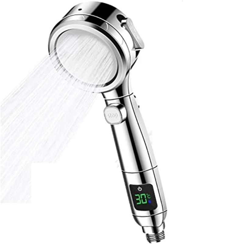 pommeau de douche anti calcaire affichage numérique LED, contrôle de la température-Luminogreen