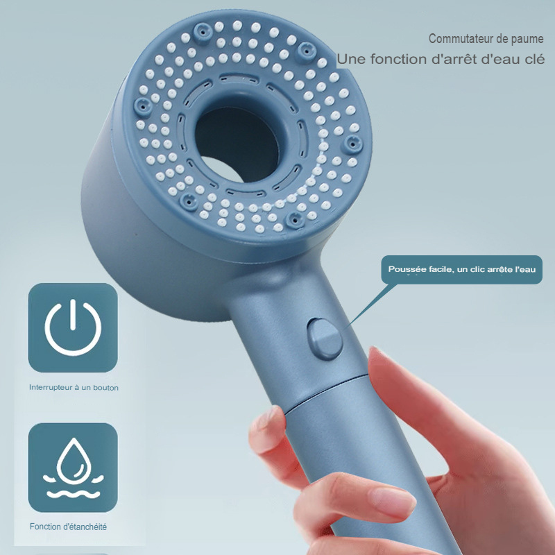 Pommeau de douche anti calcaire cinque mode de pression design -Luminogreen