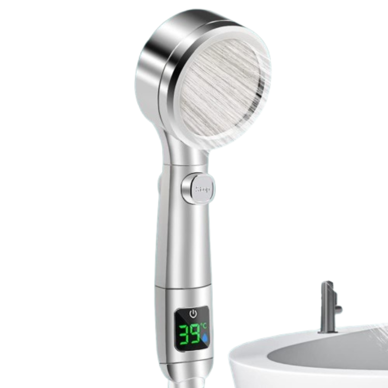 pommeau de douche anti calcaire affichage numérique LED, contrôle de la température-Luminogreen