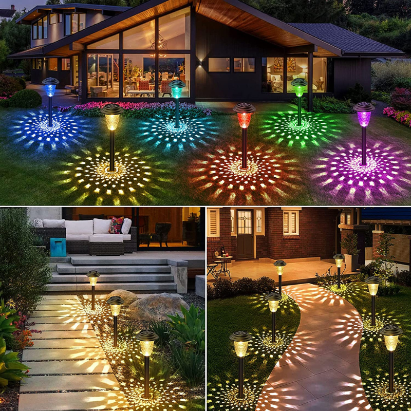 lampe solaire extérieur à LED de Jardin Solaire Multi couleur 8LED-Luminogreen