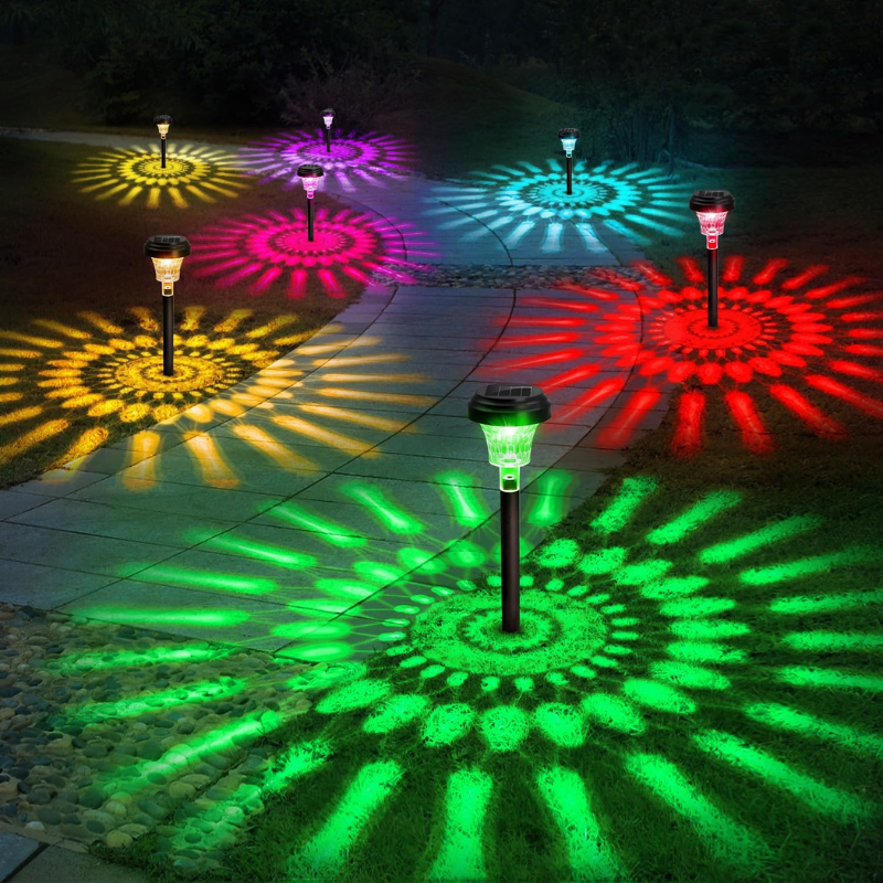 lampe solaire extérieur à LED de Jardin Solaire Multi couleur 8LED-Luminogreen