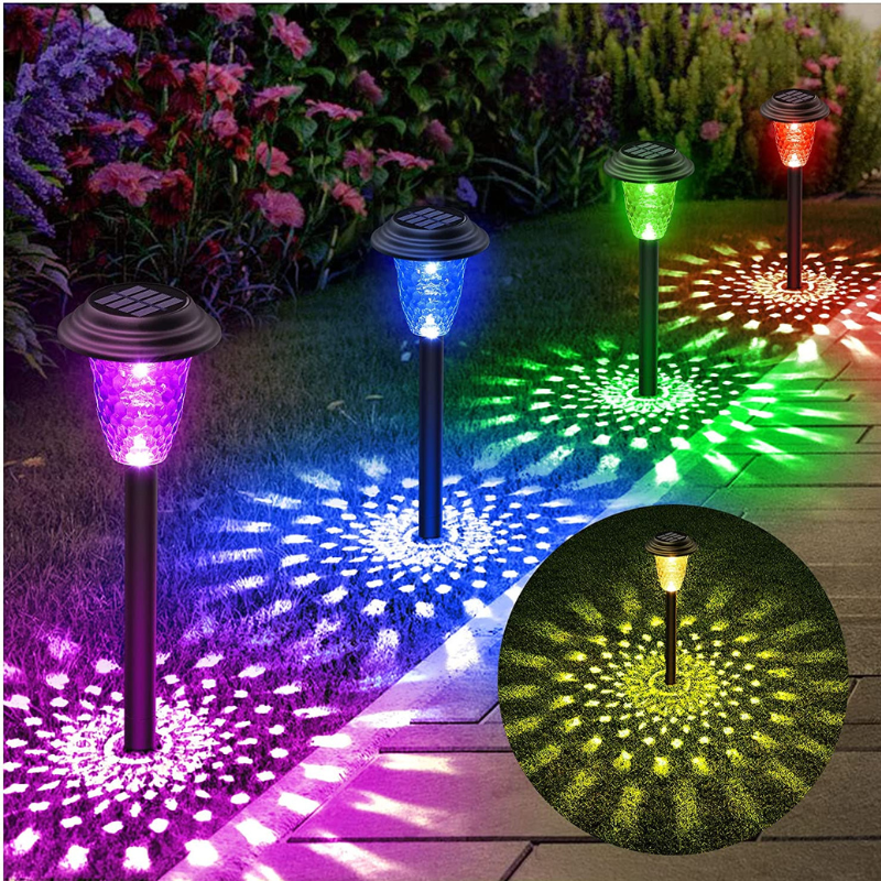 lampe solaire extérieur à LED de Jardin Solaire Multi couleur 8LED-Luminogreen
