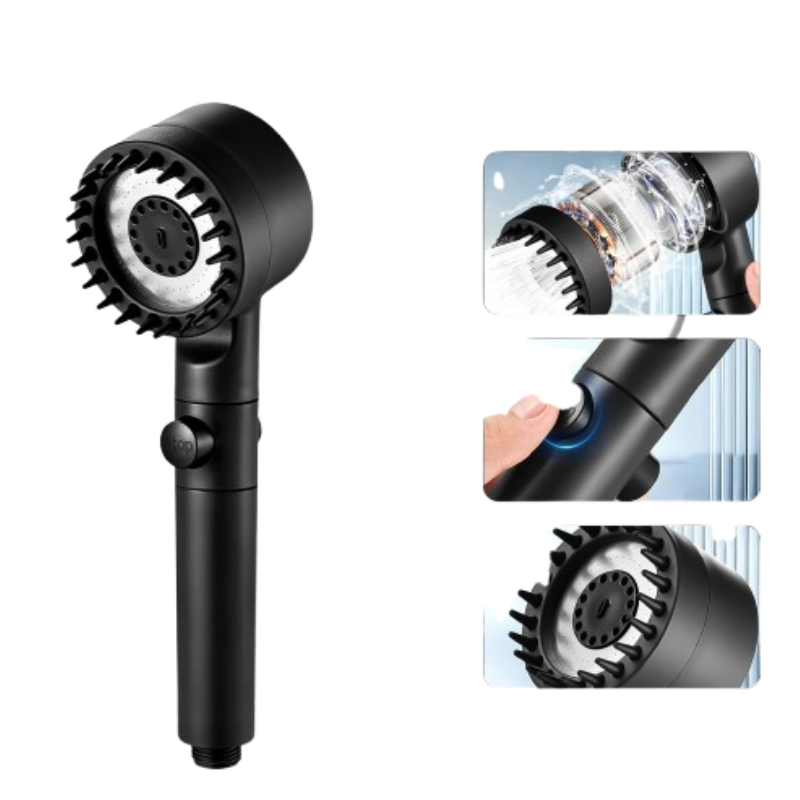 Pommeau de douche anti calcaire pour massage de la tête, réglage à trois vitesses -Luminogreen