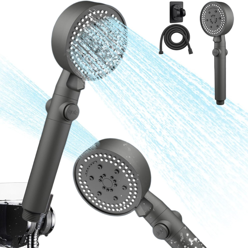 Pommeau de douche anti calcaire cinque mode de pression design -Luminogreen