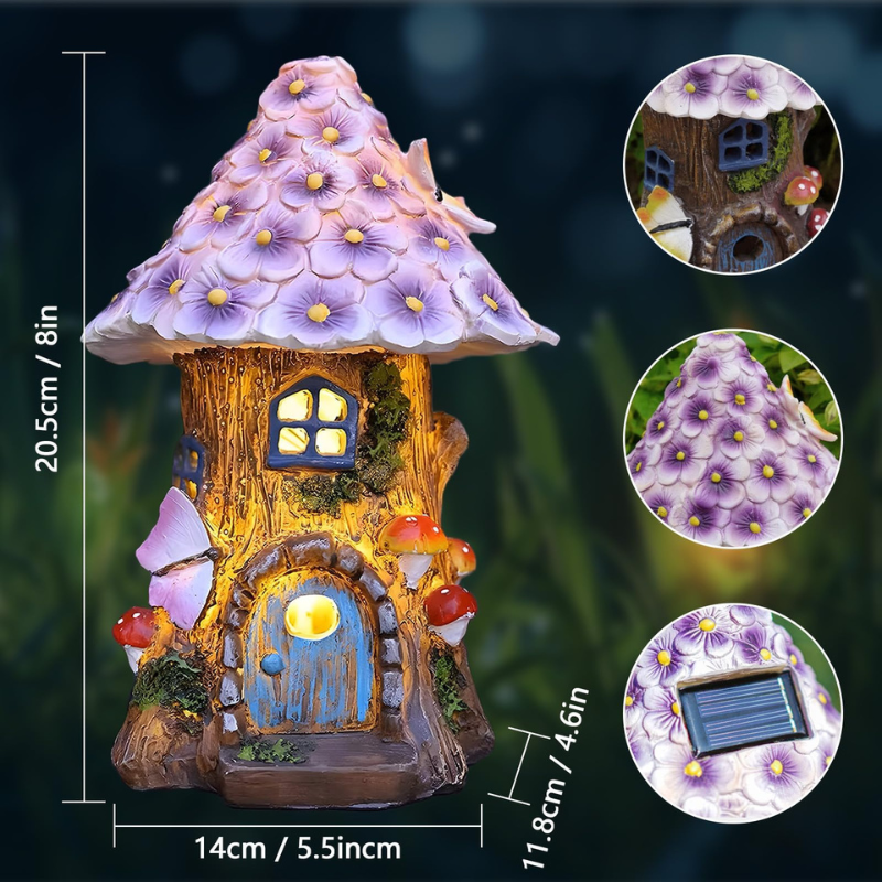 lampe solaire extérieur à LED de Jardin Maisonnette des Fées-Luminogreen