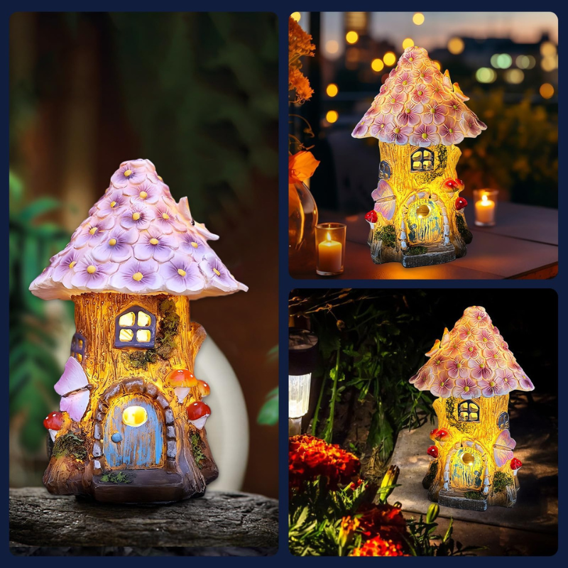 lampe solaire extérieur à LED de Jardin Maisonnette des Fées-Luminogreen