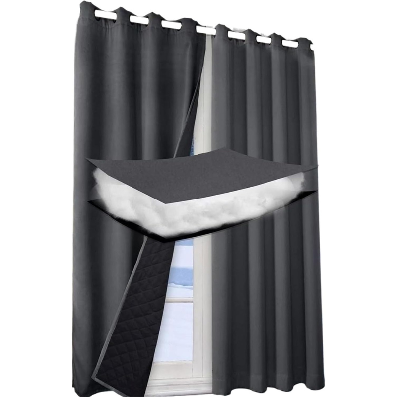 rideaux occultant thermique Matelassés Doublure de Rideaux Isolés Thermiques -Luminogreen