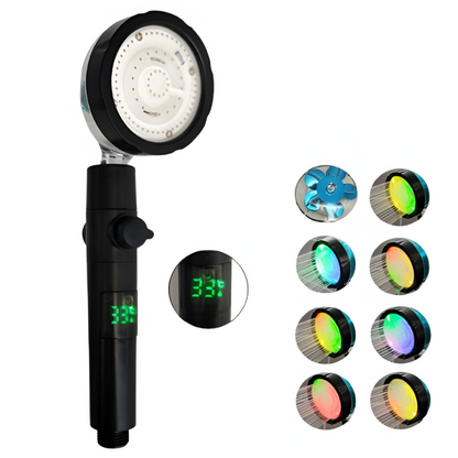 pommeau de douche anti calcaire affichage numérique LED, contrôle de la température-Luminogreen