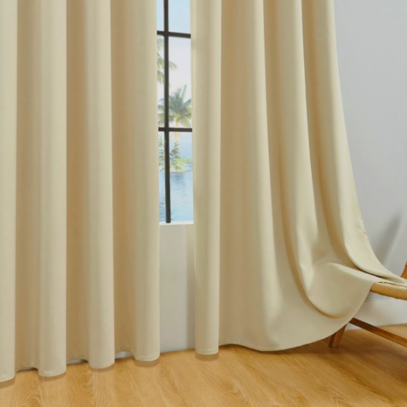 Rideaux occultant thermique simples de couleur unie -Luminogreen