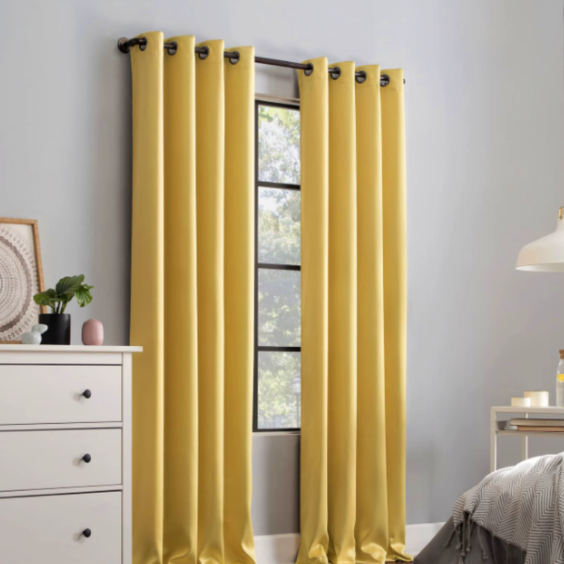 Rideaux occultant thermique simples de couleur unie -Luminogreen