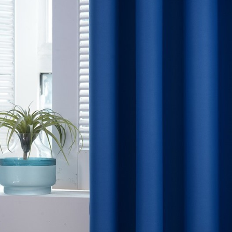 rideaux occultant thermique pour chambre à coucher et pour salon classique bleu -Luminogreen