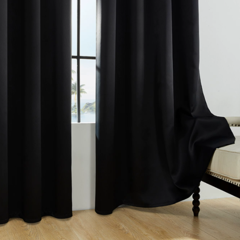 Rideaux occultant thermique simples de couleur unie -Luminogreen