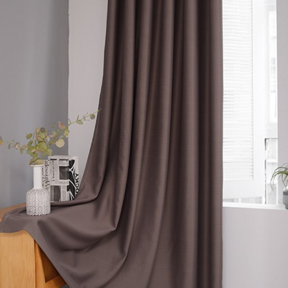 rideaux occultant thermique pour chambre à coucher et pour salon classique brun  -Luminogreen