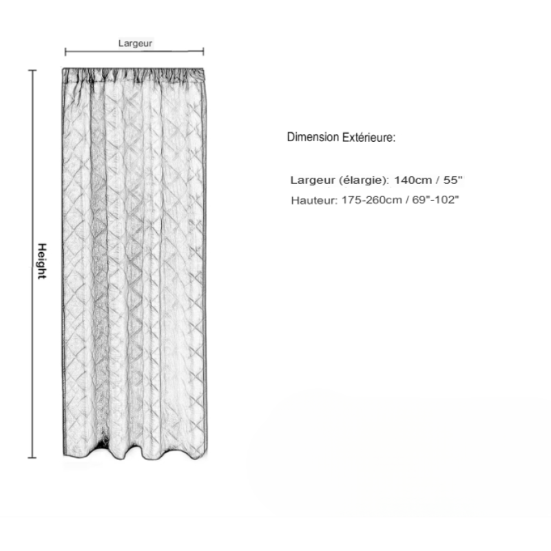 rideaux occultant thermique Matelassés Doublure de Rideaux Isolés Thermiques -Luminogreen