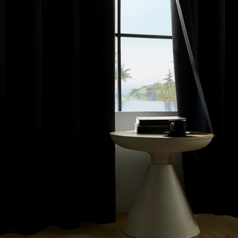 Rideaux occultant thermique simples de couleur unie -Luminogreen
