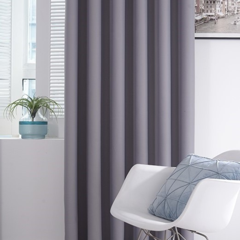rideaux occultant thermique pour chambre à coucher et pour salon classique gris  -Luminogreen