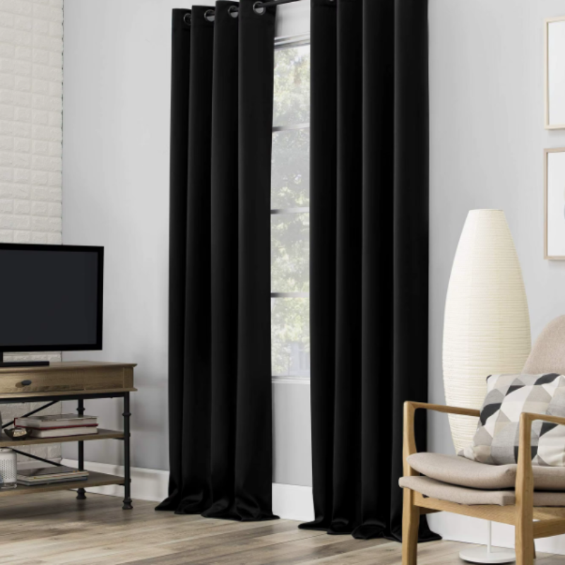 Rideaux occultant thermique simples de couleur unie -Luminogreen