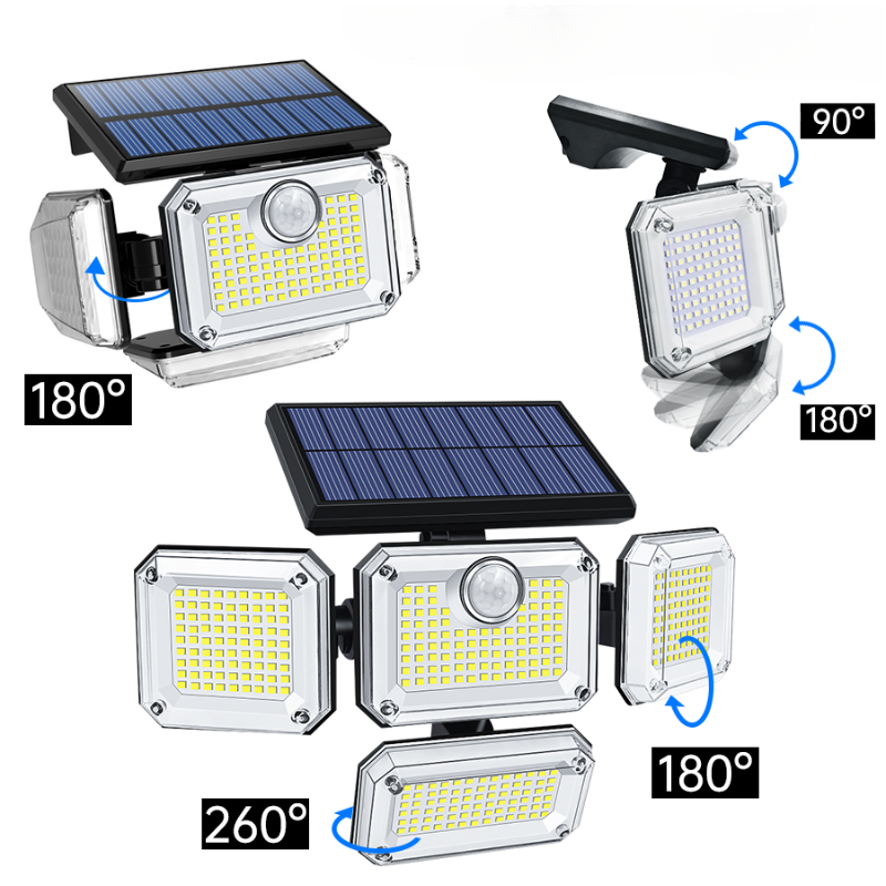 projecteur led extérieur solaire avec tête réglable 333LED, extérieur et intérieur-Luminogreen
