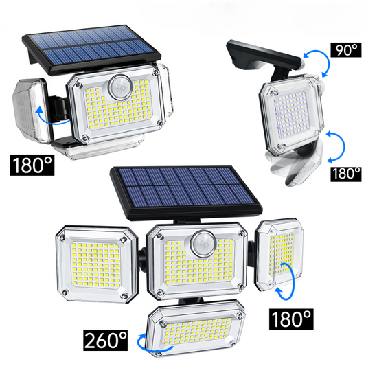 projecteur led extérieur solaire avec tête réglable 333LED, extérieur et intérieur-Luminogreen