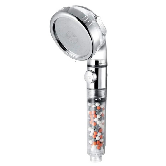 pommeau de douche anti calcaire avec interrupteur trois modes révolutionnaire à perle-Luminogreen