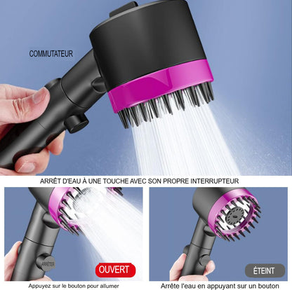 Pommeau de douche anti calcaire pour massage de la tête, réglage à trois vitesses -Luminogreen