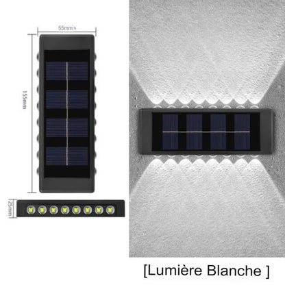Applique murale extérieur solaire led étanches et lumineuses de haut en bas classique -Luminogreen