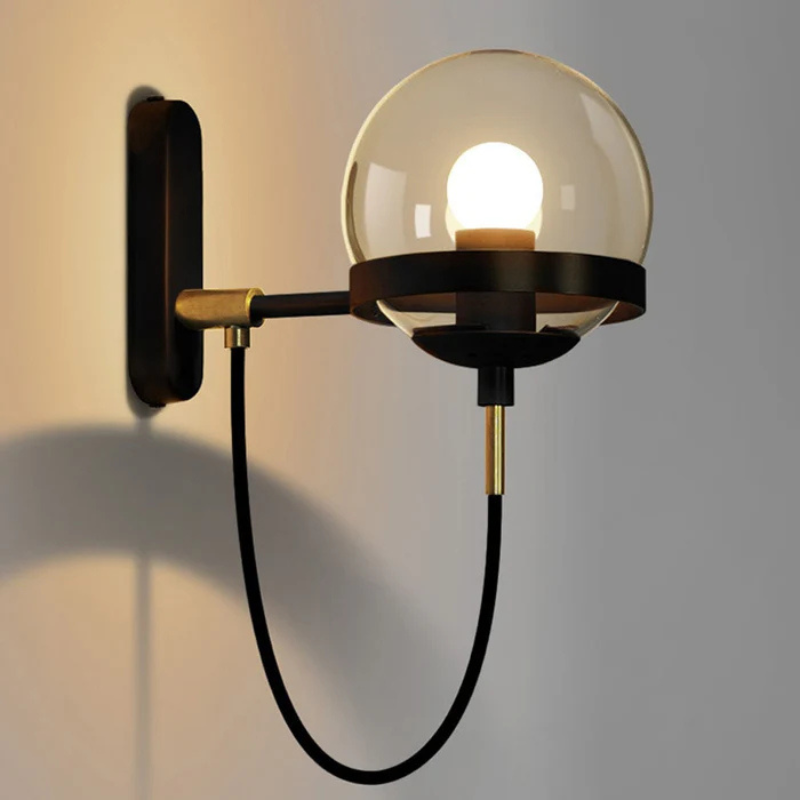 Applique murale extérieur globe verre LED vintage  -Luminogreen