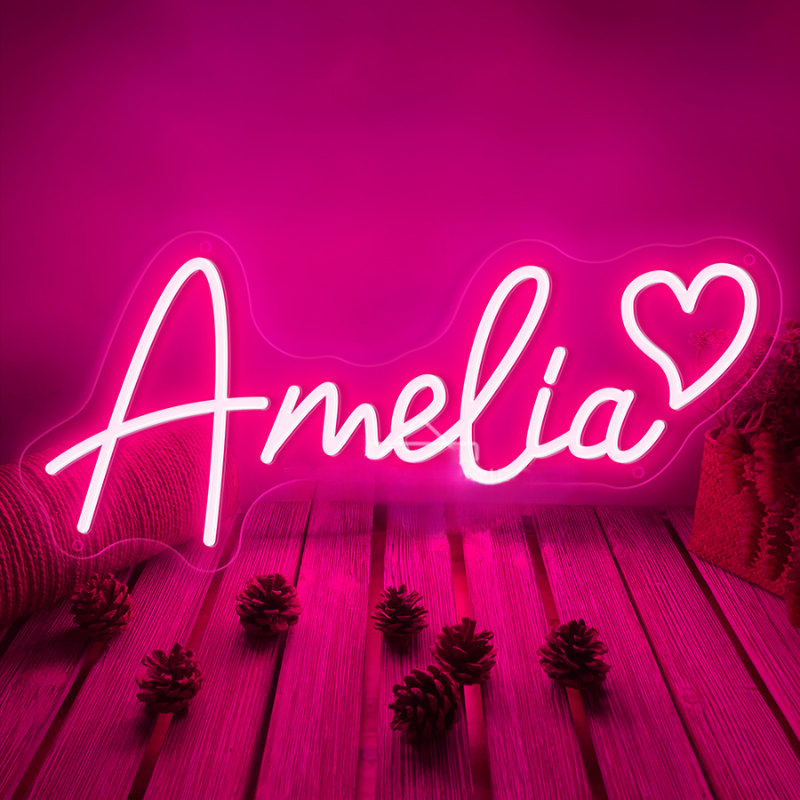 Neon led personnalisé logo ou prénom rose, chambre à coucher, tendance ,vintage -Luminogreen