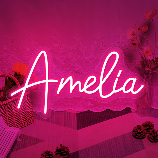 Neon led personnalisé logo ou prénom rose, chambre à coucher, tendance ,vintage -Luminogreen