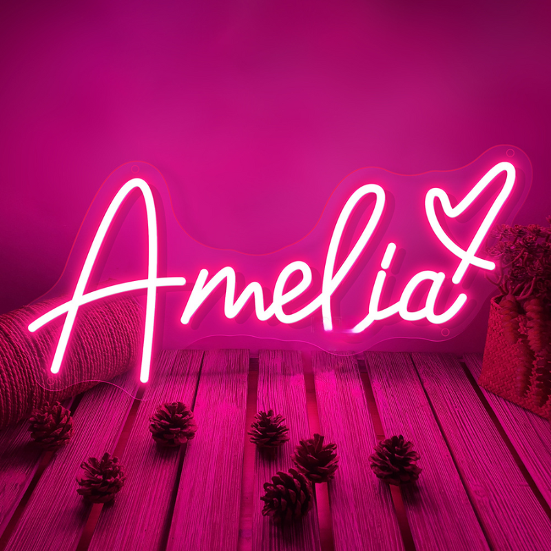 Neon led personnalisé logo ou prénom rose, chambre à coucher, tendance ,vintage -Luminogreen
