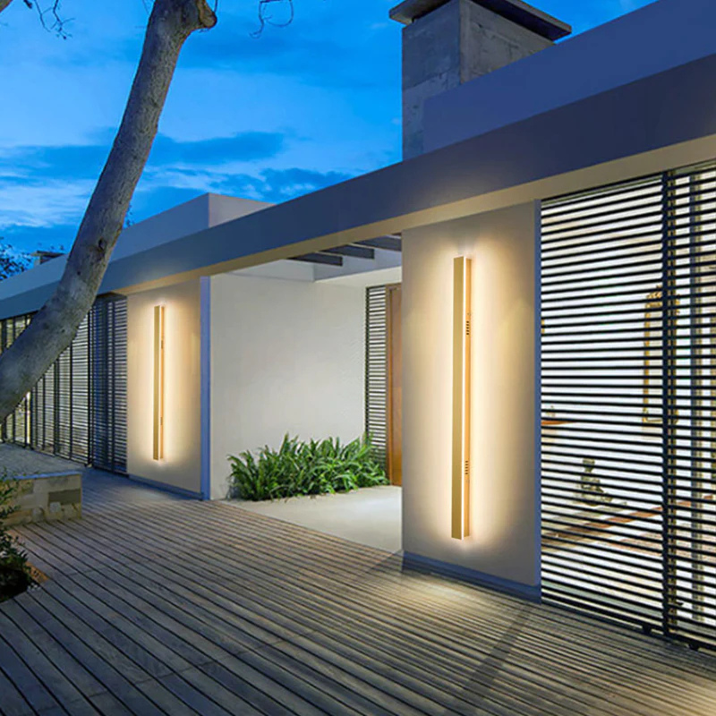 Applique murale extérieur LED en aluminium imperméable à l'eau pour l'intérieur et l'extérieur style or -Luminogreen