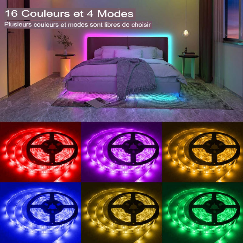 Ruban led flexible USB 5050 RVB+ télécommande gratuite -Luminogreen