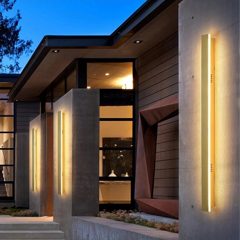 Applique murale extérieur LED en aluminium imperméable à l'eau pour l'intérieur et l'extérieur style or -Luminogreen