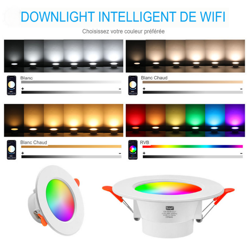 spot led encastrable intelligent Bluetooth multicouleur-Luminogreen