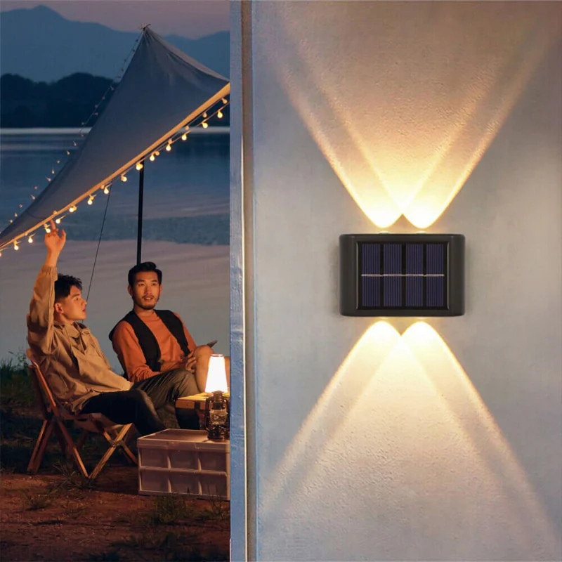 Applique murale extérieur solaire led étanches et lumineuses de haut en bas classique -Luminogreen