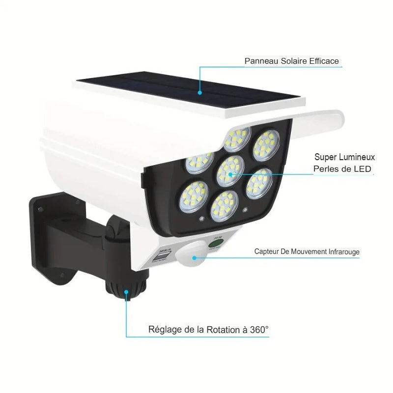Projecteur led extérieur solaire avec Détecteur de mouvement puissant avec télécommande  -Luminogreen
