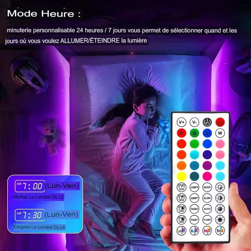 Ruban led flexible USB 5050 RVB+ télécommande gratuit -Luminogreen
