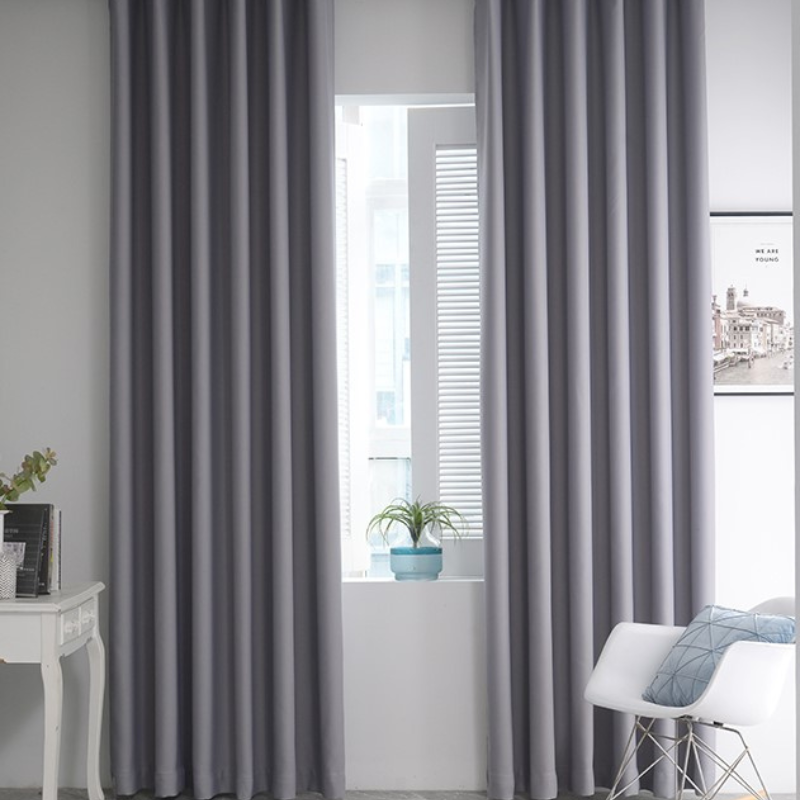rideaux occultant thermique pour chambre à coucher et pour salon classique gris  -Luminogreen