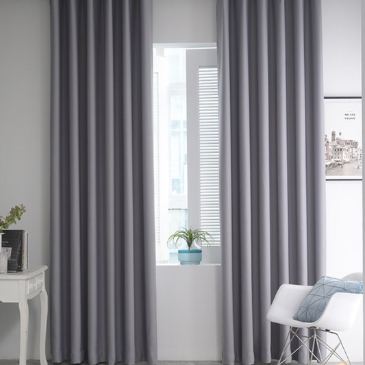 rideaux occultant thermique pour chambre à coucher et pour salon classique gris  -Luminogreen