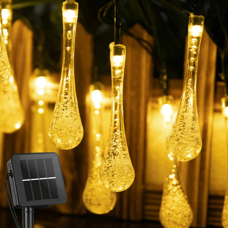 lampe et guirlande Solaire Extérieure LED Goutte d'Eau-Luminogreen