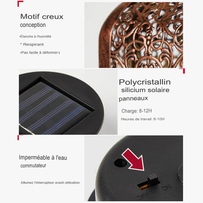 Lampe solaire extérieur LED rétro design pour jardin et décoration  -Luminogreen