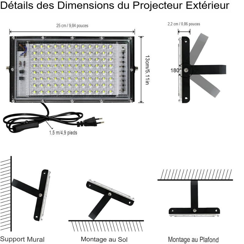 projecteur led extérieur Imperméable conforme à la norme IP66 avec ebook gratuit-Luminagreen