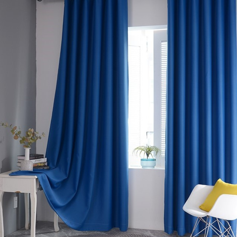 rideaux occultant thermique pour chambre à coucher et pour salon classique bleu -Luminogreen